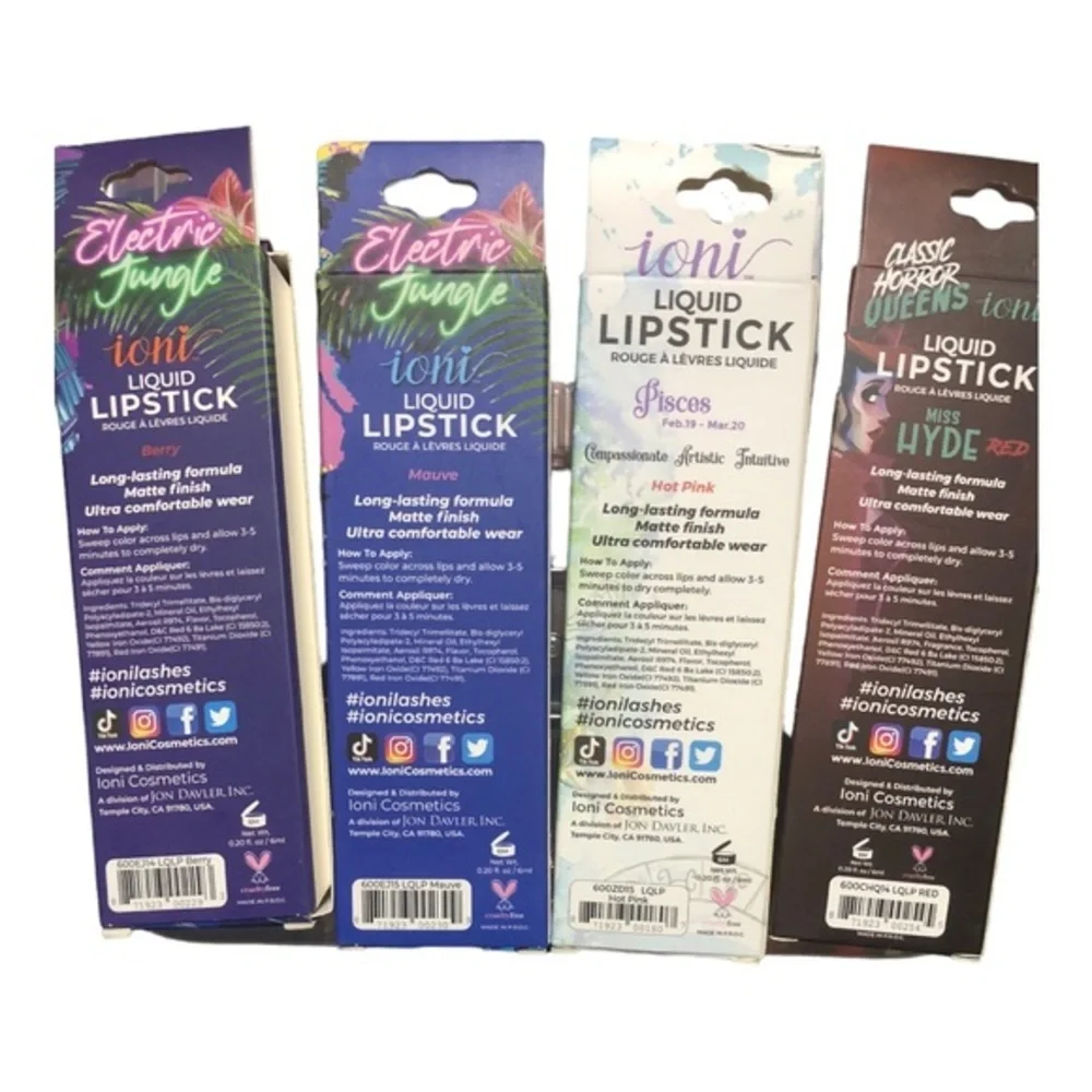 2pack lasting matte‎ finish liquid lipstick- Berry, Mauve, hot pink, & hyde red